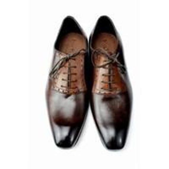 talian Handmade Boy\'s Leather Shoe/ Ryan Double Brown / Dress Shoes Handmade Italian Leather Oxford Shoes: Boys Ryan Double  main image 3