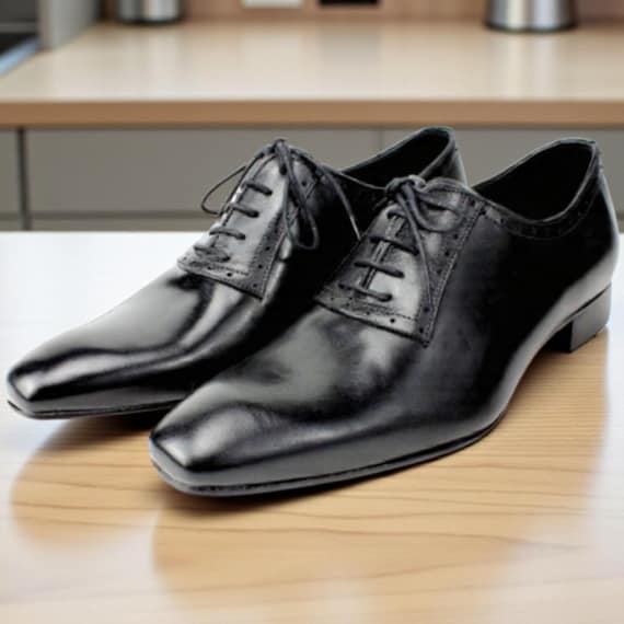 Italian Handmade Boy\'s Leather Shoe/ Ryan Black / Dress Shoes Boys Italian Black Leather Oxford Dress Boys Shoes/Kids Shoe  main image 4