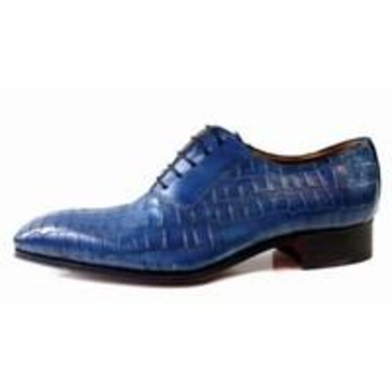 Ivan Troy Kay Black Half Crocodile Printed Calfskin Oxford  display picture 1