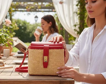 Women’s Handbag Designer Italian Leather – Elena Red Luxury Purse