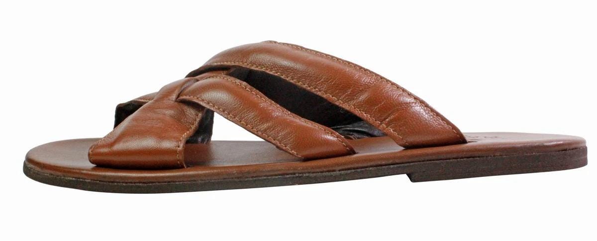 Paradise Brown Mens Italian Leather Sandals Shoes Paradise Brown Mens Italian Leather Sandals Shoes - Ivan Troy main image 3