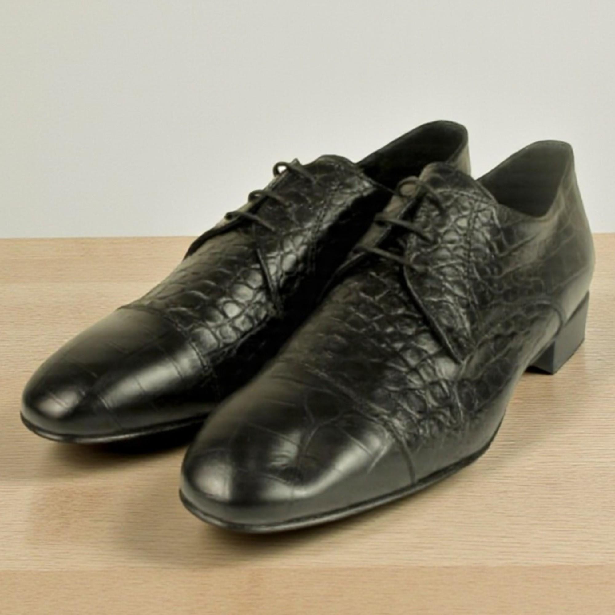 Handmade Italian Leather Black Dress Shoes, Elegant Kids 