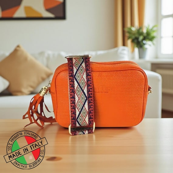 Ivan Troy Women Marta Orange Leather Italian Crossbody  display picture 1