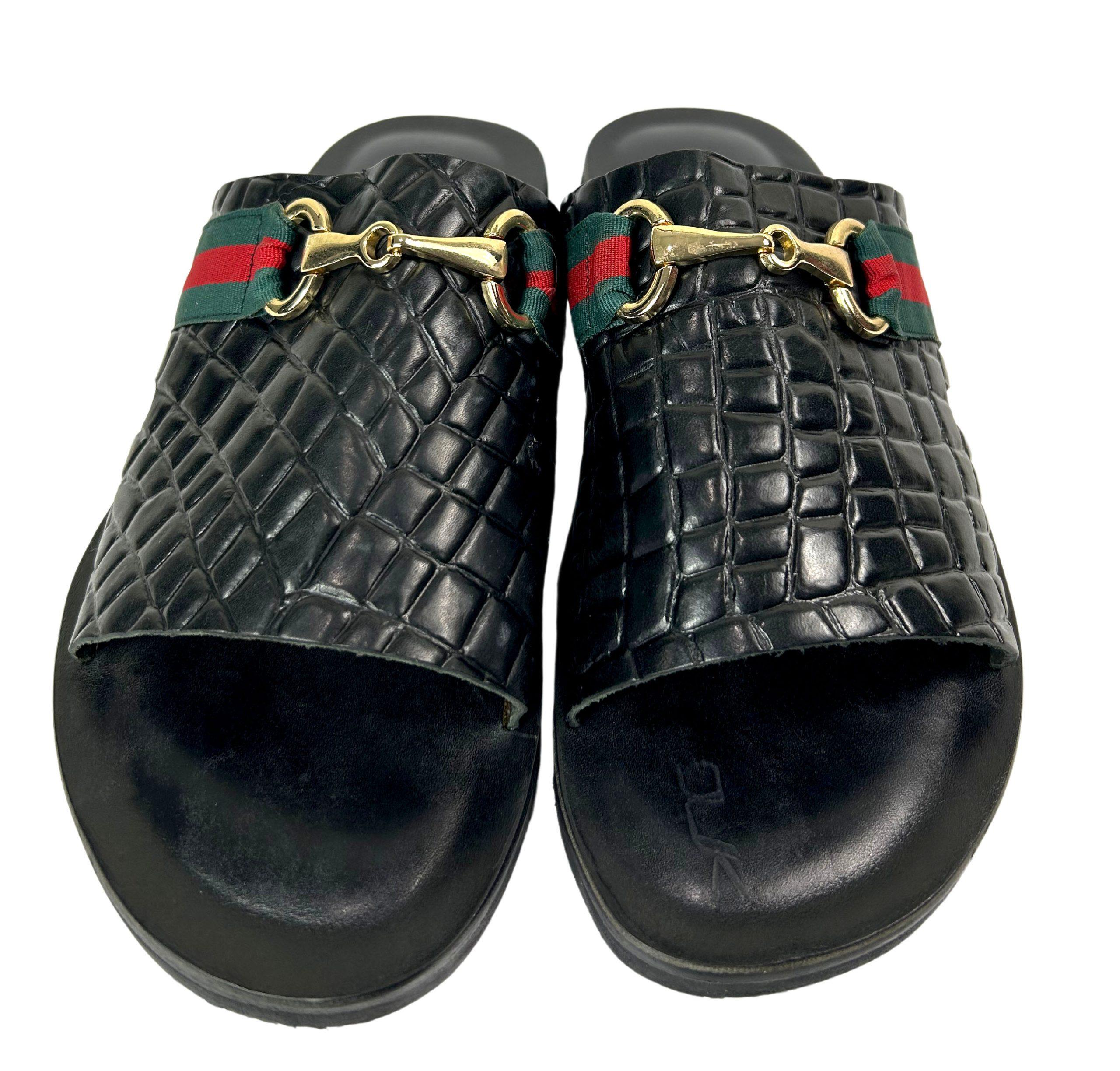 Mark Black Mens Italian Leather Sandals Shoes - Etsy Israel