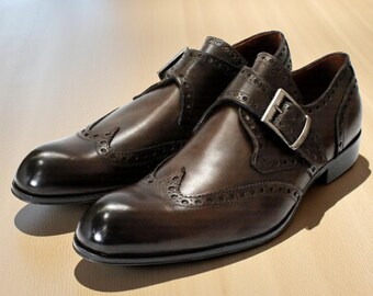 Ivan Troy Karim Kaffee Monk Strap Schuhe Herren Anzugschuhe