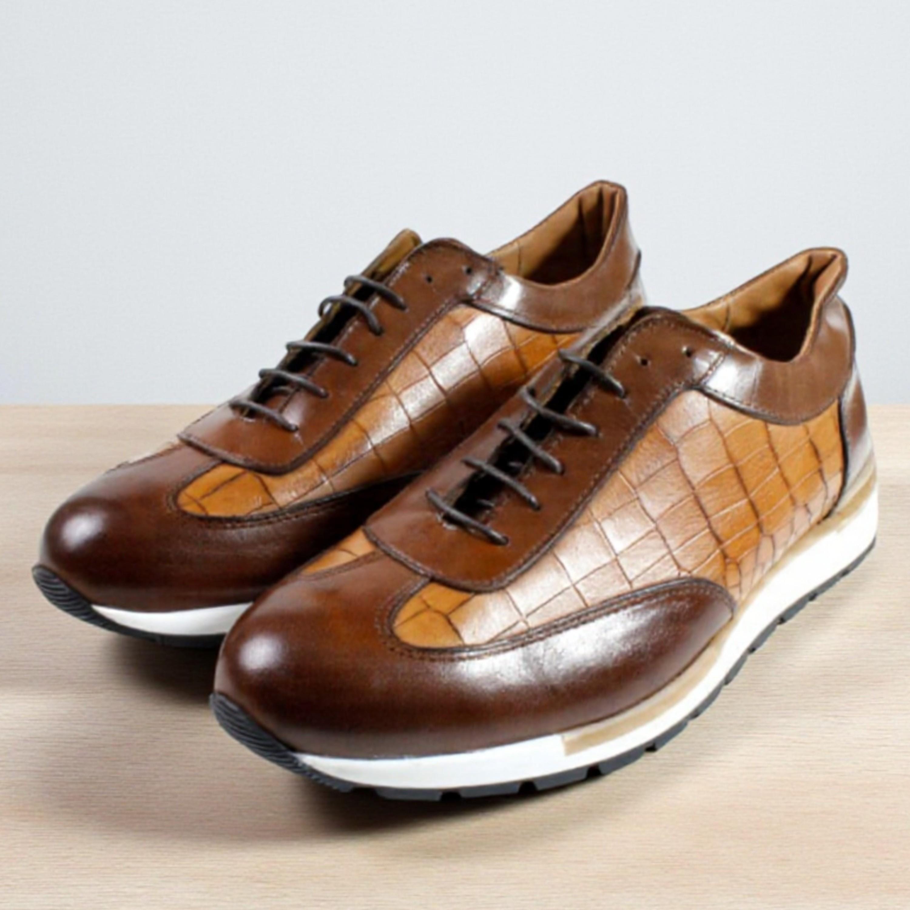 Italian Handmade Men\'s Leather Sneaker/ Maury Blue Italian Dress Sneaker Shoes / IMG_2348.webp?v=1689593989&  main image 3