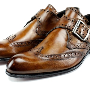 Ivan Troy Karim Brown Monk Strap Shoes Men’s Dress Shoes image 2