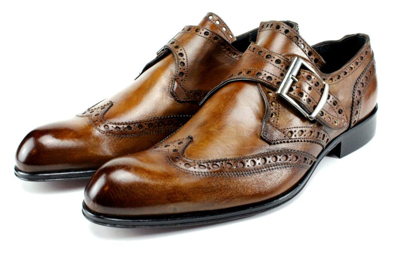 Ivan Troy Karim Brown Monk Strap Shoes Men’s Dress Shoes image 2