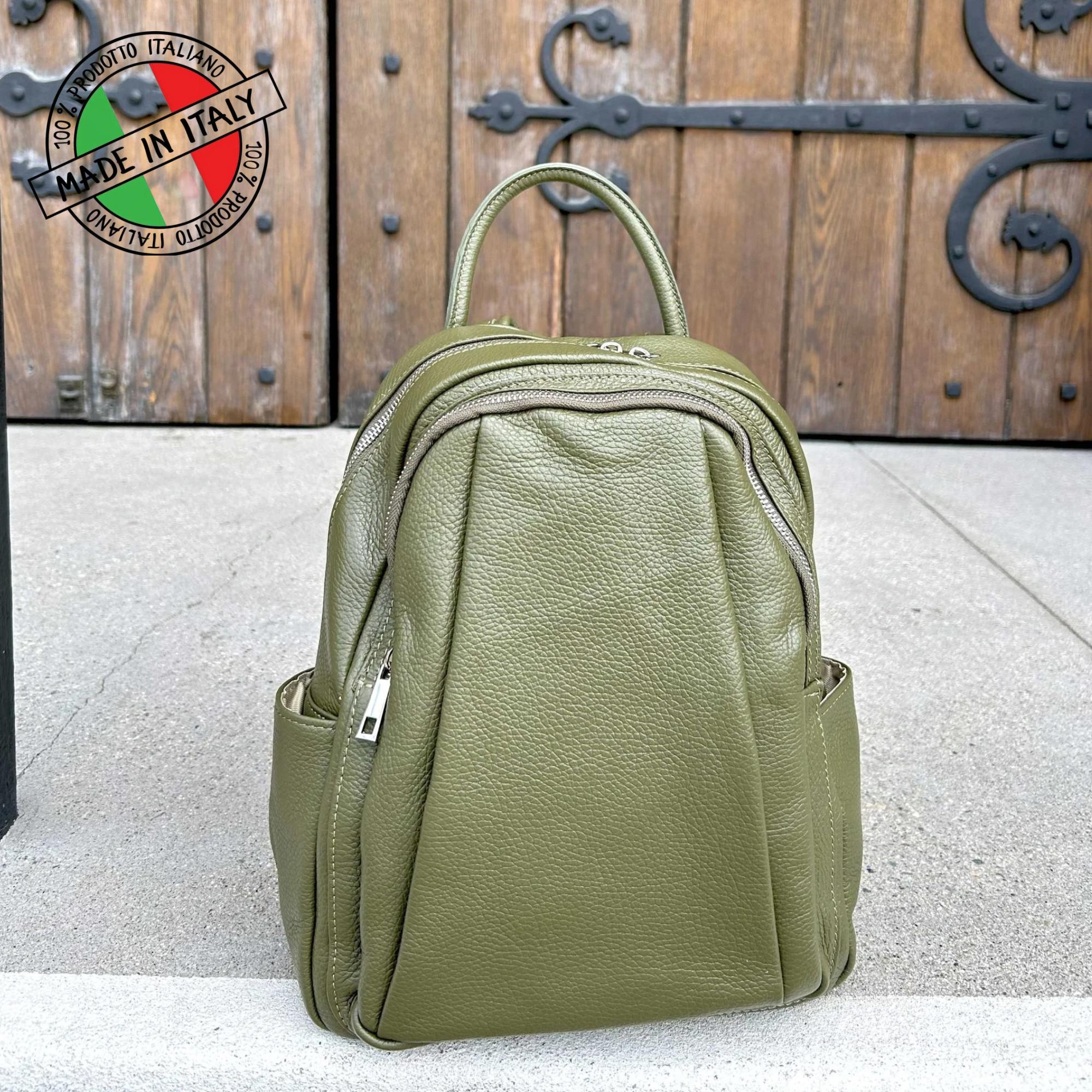 amazon leather backpack italy Italian City - Brown Approximately 12 High by 10 Wide by 5 Deep (30cm height x 26cm width x 13cm depth) Full Grain Handcrafted Italian Leather