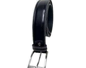 Men’s Black Print Buffalo Leather Italian mens belt