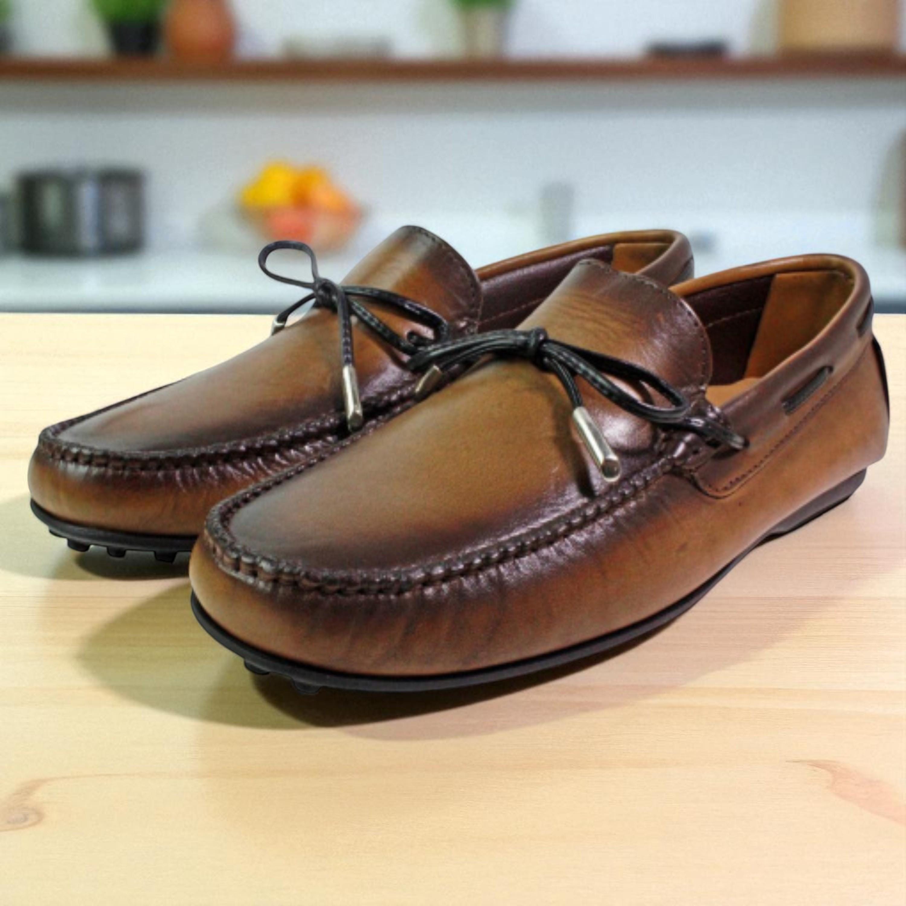 Handmade Italian Leather Loafers: Men display picture 1