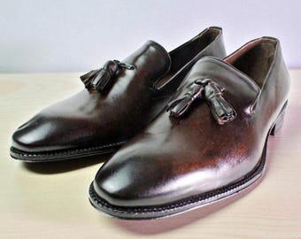 Vintage Allen Edmonds Woodstock Tan Kiltie Tassel Loafers  display picture 1
