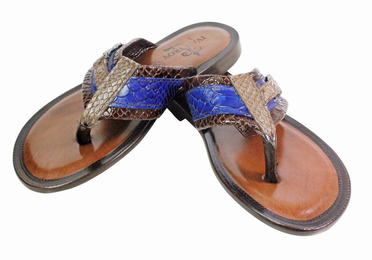 Luca Blue Mens Italian Leather Sandals Shoes - Etsy