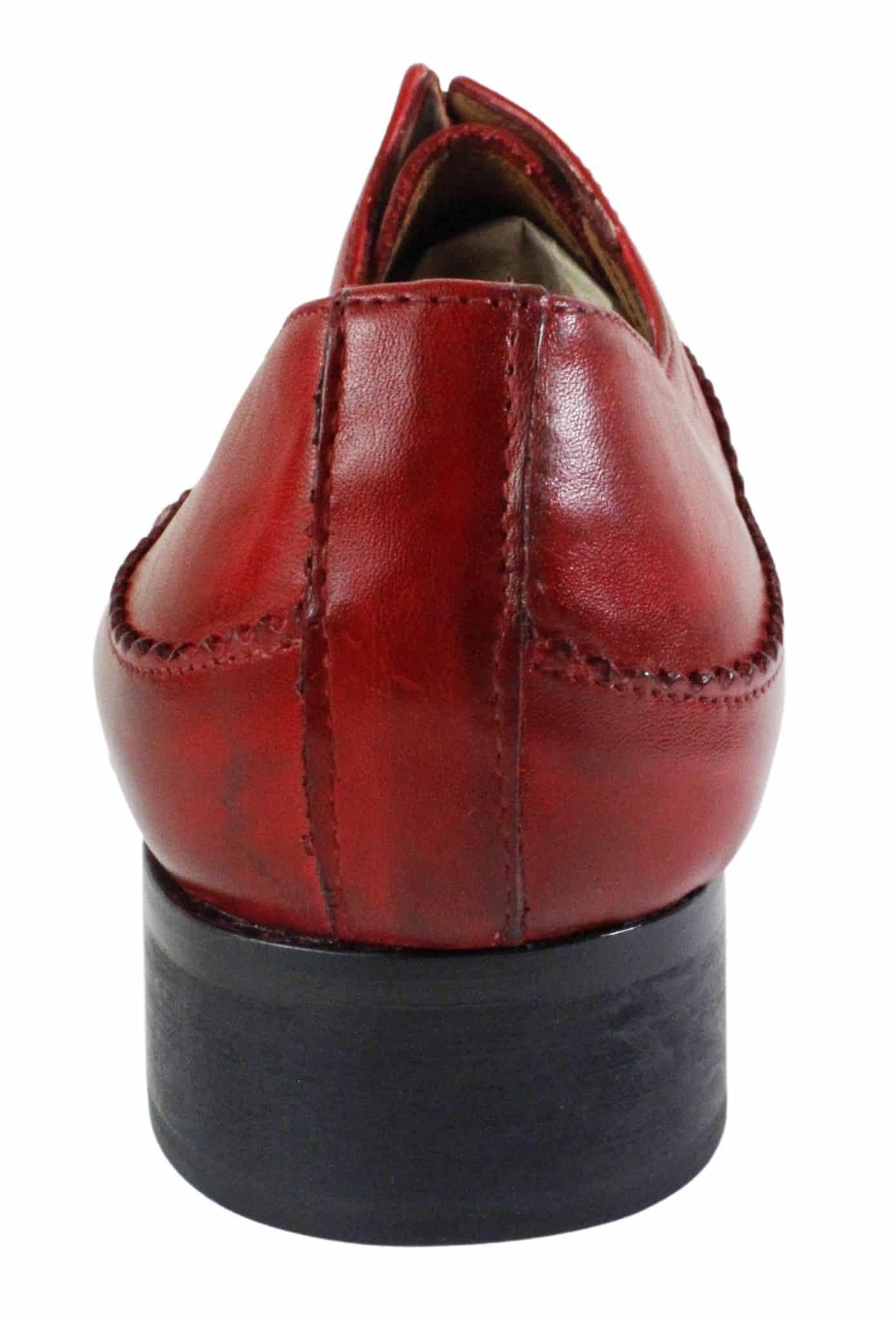Baki Red Oxford Mens Italian Leather Shoes The Lucas - Oxford shoe with a side laces system, red  main image 3