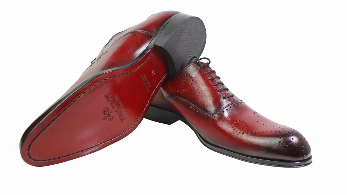 Alberto Oxford Red Italian Leather Shoes Alberto Oxford Red Italian Leather Shoes - Ivan Troy main image 4