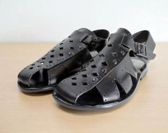 Liam Black Leather Sandals Men’s Italian Shoes