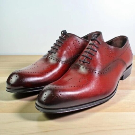 Ivan Troy Alberto Red Italian Oxford Leather Shoes for Men display picture 3