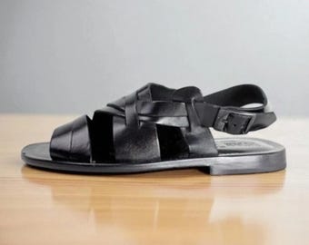 Sandały męskie Ethan Black z włoskiej skóry