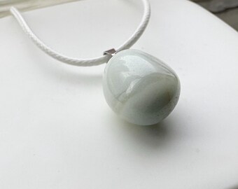 White Moonstone Pendant on 18” Cord Necklace