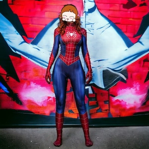 Women Superhero Spider-woman Bodysuit Halloween Cosplay Costume Jumpsuit  Romper Party Fancy Dress Gifts