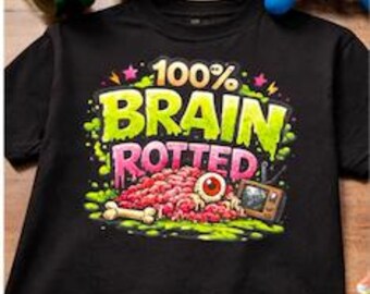 100% Brain Rotted Kids Shirt, Funny Kids Shirt, Gamer Kid Shirt, Funny Youth Tee, Gaming Shirt Kids, Birthday Gift for Boys Girls