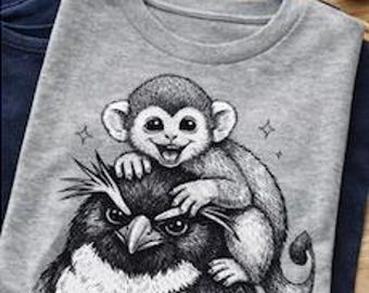 Funny Monkey Shirt, Cute Animal Shirt, Funny Kids Graphic Tee, Unique Kids Shirt, Boys Girls Shirt, Animal Lover Tee