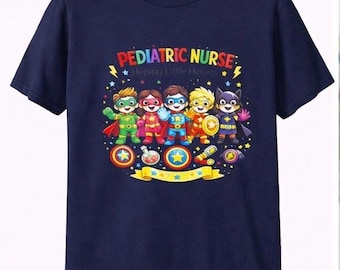 Pediatric Nurse Shirt, Pediatric RN Superhero Tee, Helping Little Heroes Shirt, Nurse Week Gift, Pediatric Nurse Gift