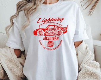 Cute Racing Cartoon Shirt, Speed Car Graphic Tee, Funny Truck Shirt, Cartoon Car Movie Tee, Family Vacation Shirt, Road Trip Unisex T-Shirt