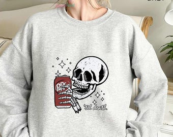 DR. Pe.pper Till Death Shirt, Dr. Pepp.er T-Shirt, Dr. Pe.pper Skeleton Shirt, Gift for Her, Gift for Him, Trendy Graphic Tee