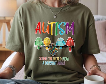 Blue Rainbow Autism Shirt, Autism Awareness Tee, Autism Acceptance Shirt, Wear Blue for Autism Shirt, Autism Teacher Gift