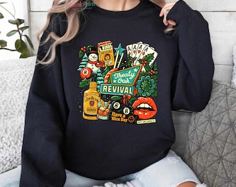 Western Grunge Collage Shirt, Retro Bar Country Clipart Sweatshirt, Tattoo Flash Rockabilly Cowboy Aesthetic
