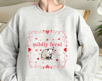 Mildly Feral Possum Tee - Sarcastic Weird Girl Shirt