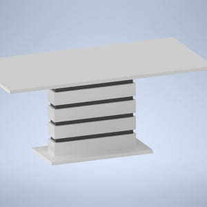 Moderne miniatuur eettafel 1:6 – 3D-geprint designmeubilair voor poppenhuizen en diorama's