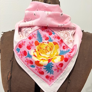 upcycled bandana light pink and floral