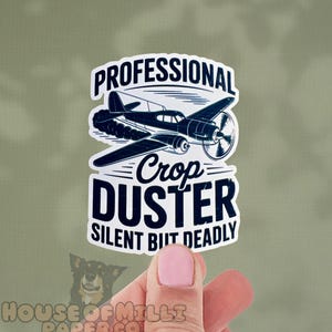 Professional Crop Duster Sticker: Funny Fart Joke, Vinyl Decal