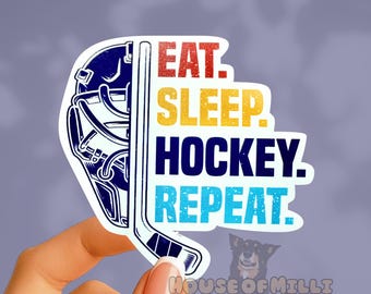 Eat Sleep Hockey Repeat Sticker: Hockey Team Decal