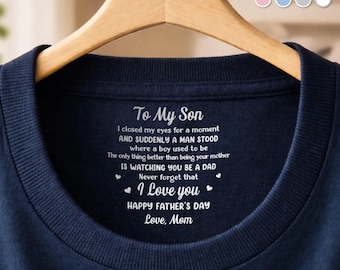 Custom To My Son Inside Neck Print T-Shirt, Father's Day Gifts For Son From Mom, Dad, Future Looks Good On You Tee, Son Gift, To My Son Tee