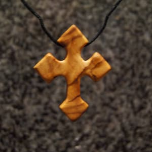 Olive wood cross, gothic cross