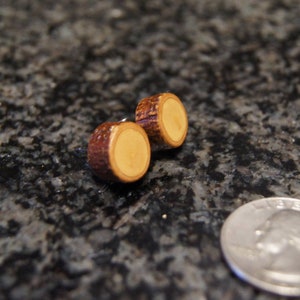 Olive Wood Earrings, stud earrings, stainless steel posts