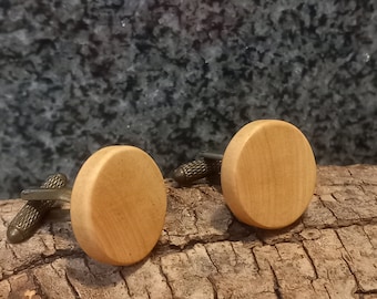 Olive Wood Cuff Links