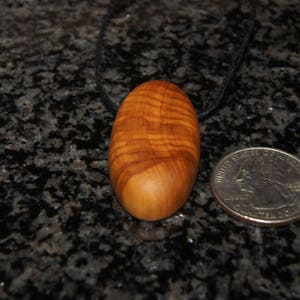 Pingente de madeira de oliveira, joias de madeira, grão de madeira