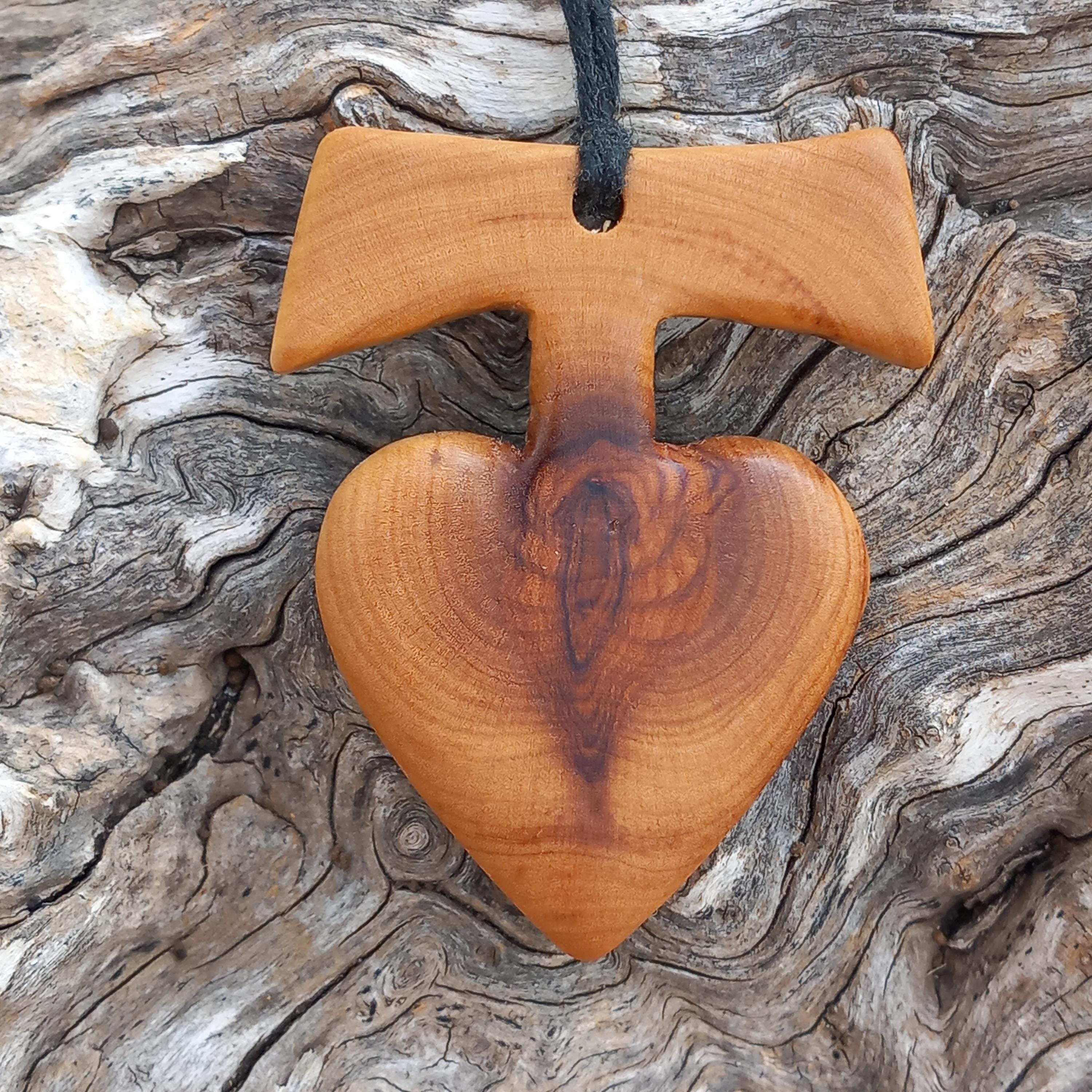 Ciondolo A Forma Di Cuore Anatomico Umano In Legno Intagliato A Mano I Collana O Portachiavi