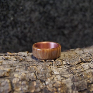 Olive wood & copper ring