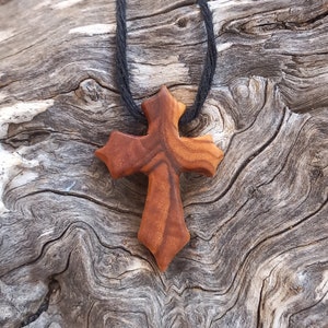 Olive wood cross, gothic cross