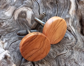 Olive Wood Cuff Links