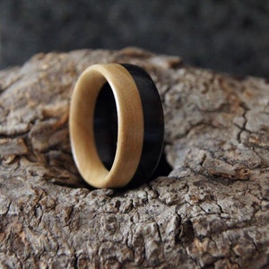Ebony & Olivewood ring bright and dark - Any Size
