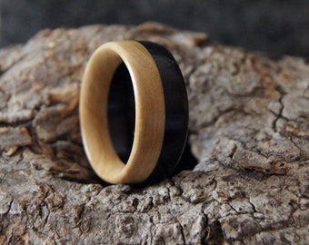 Ebony & Olivewood ring bright and dark - Any Size