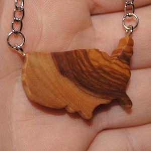 Olive Wood Pendant, wood jewelry, USA