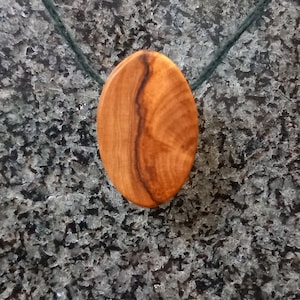 Pingente de madeira de oliveira, joias de madeira, grão de madeira