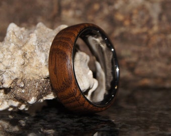 Oak & tungsten ring - Any size